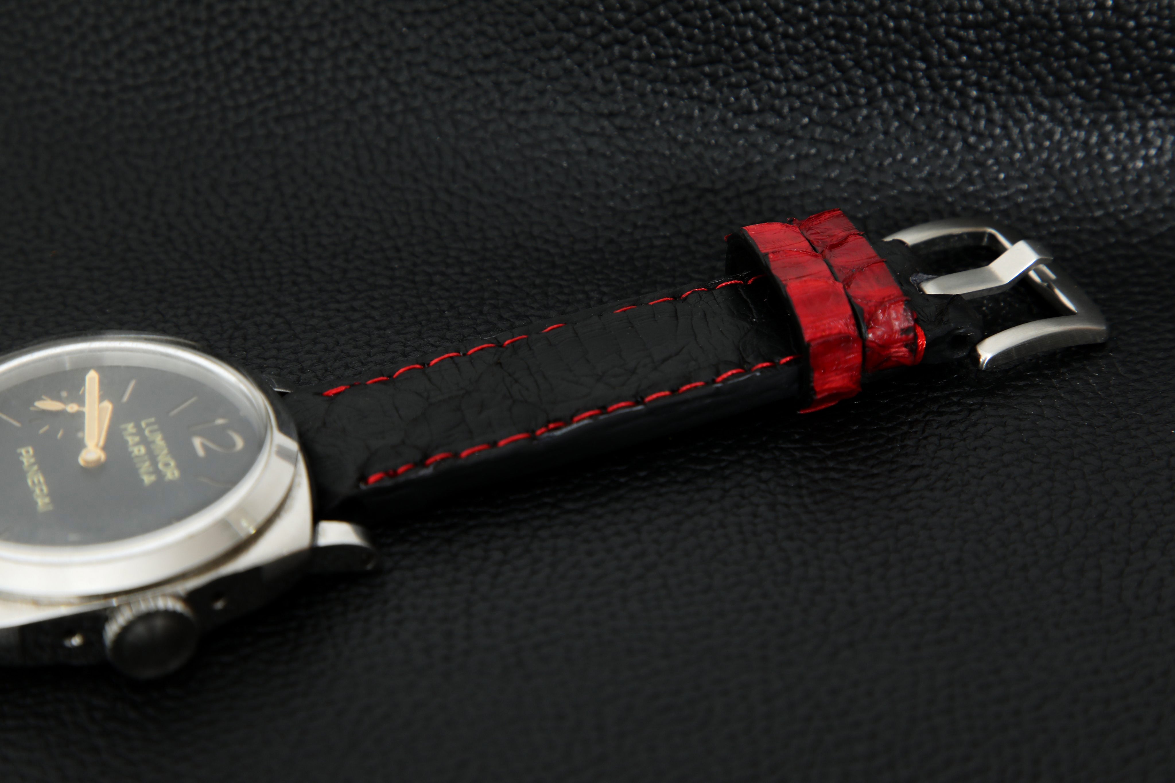 BLACK PYTHON LEATHER STRAP