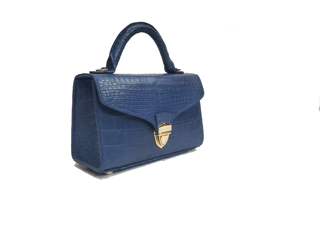 BLUE HANDMADE GENUINE CROCODILE BAG
