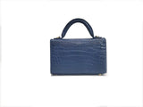 BLUE HANDMADE GENUINE CROCODILE BAG