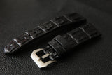 BLACK CROCODILE HORNBACK LEATHER STRAP - Lac Crado 