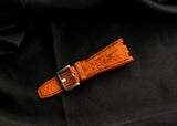 ORANGE CROCODILE HORNBACK LEATHER STRAP