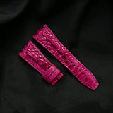 PINK CROCODILE HORNBACK LEATHER STRAP