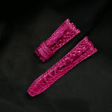 PINK CROCODILE HORNBACK LEATHER STRAP